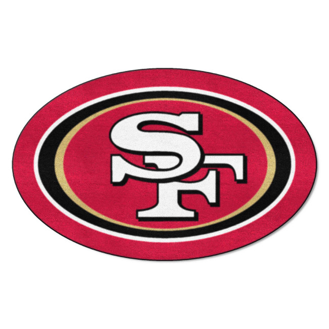 San Francisco 49ers Mascot Mat Oval SF Primary Logo Red