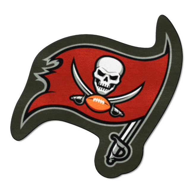 Tampa Bay Buccaneers Mascot Mat Pirate Flag Primary Logo Gray