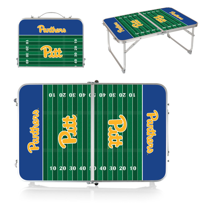 Pittsburgh Panthers Concert Table Mini Portable Table, (Charcoal Wood Grain)