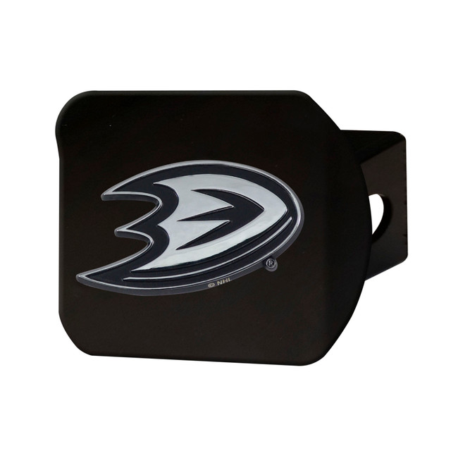 NHL - Anaheim Ducks Hitch Cover - Chrome on Black 3.4"x4"