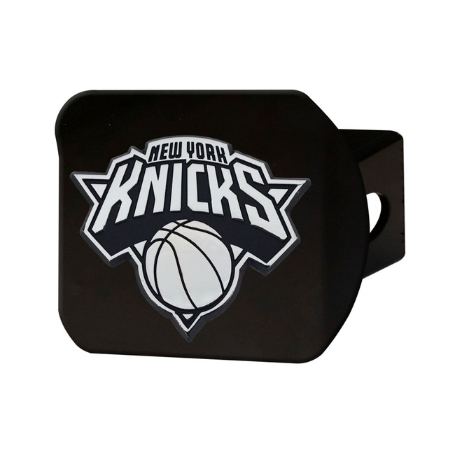 NBA - New York Knicks Hitch Cover - Chrome on Black 3.4"x4"