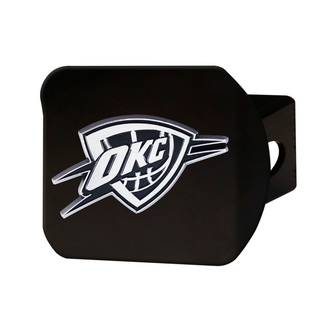NBA - Oklahoma City Thunder Hitch Cover - Chrome on Black 3.4"x4"
