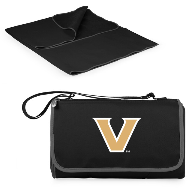 Vanderbilt Commodores Blanket Tote Outdoor Picnic Blanket, (Black with Black Exterior)