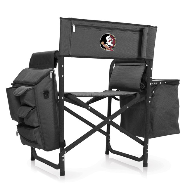 Florida State Seminoles Fusion Camping Chair, (Dark Gray with Black Accents)