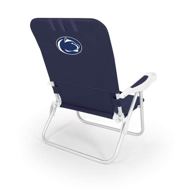 Penn State Nittany Lions Monaco Reclining Beach Backpack Chair Navy Blue NCAA Outdoor Chair