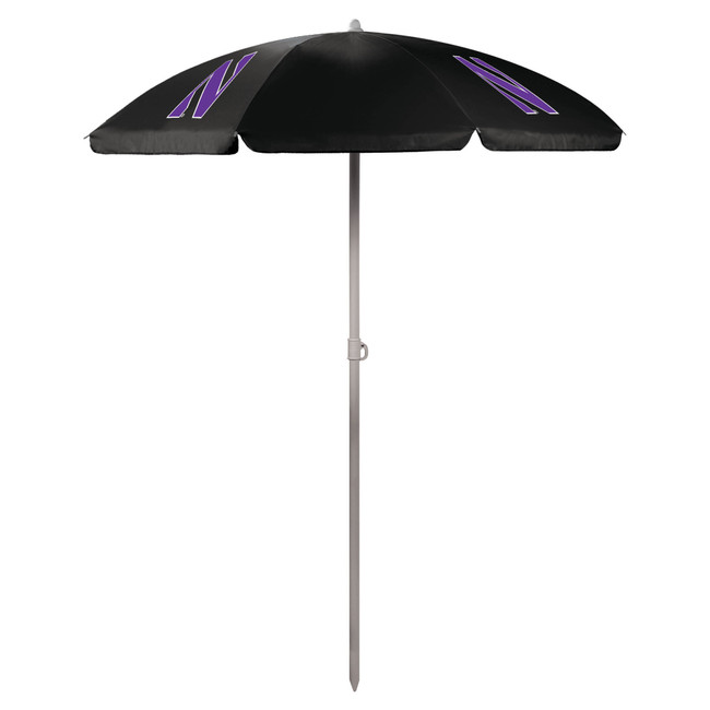 Northwestern Wildcats 5.5 Ft. Portable Beach Umbrella, (Black)