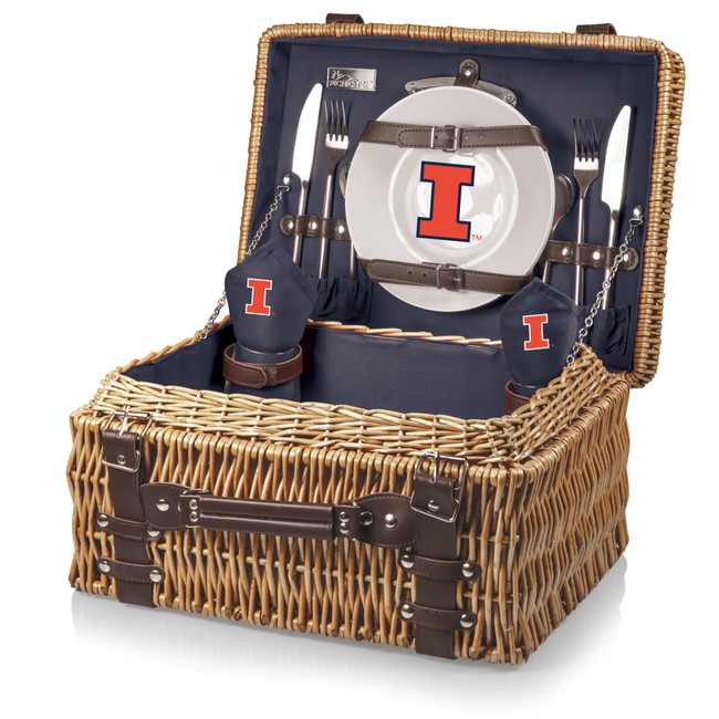 Illinois Fighting Illini Champion Picnic Basket, (Navy Blue)