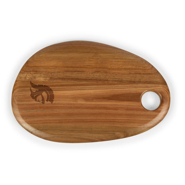 USC Trojans Pebble Shaped Acacia Serving Board 15" x 10", (Natural Acacia)