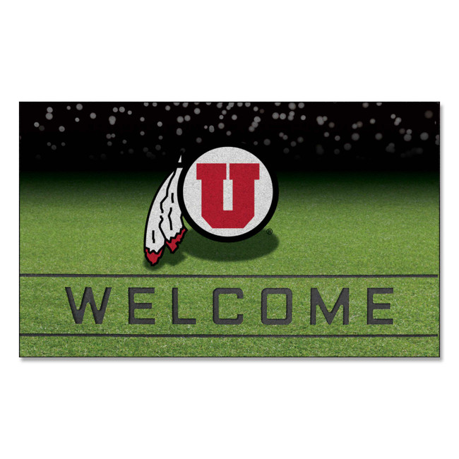 Utah Utes Crumb Rubber Door Mat - 18in. x 30in. U Feather Alternate Logo