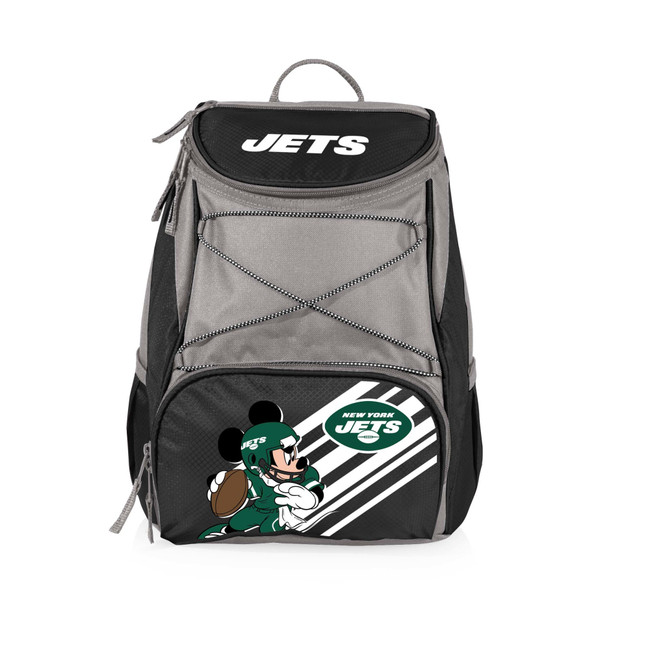 New York Jets Mickey Mouse PTX Backpack Cooler, (Black with Gray Accents)