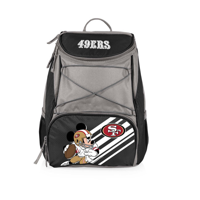 San Francisco 49ers Mickey Mouse PTX Backpack Cooler, (Black with Gray Accents)