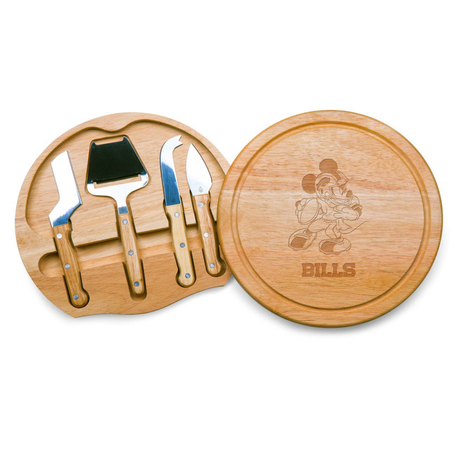 Buffalo Bills Mickey Mouse Circo Cheese Cutting Board & Tools Set, (Parawood)