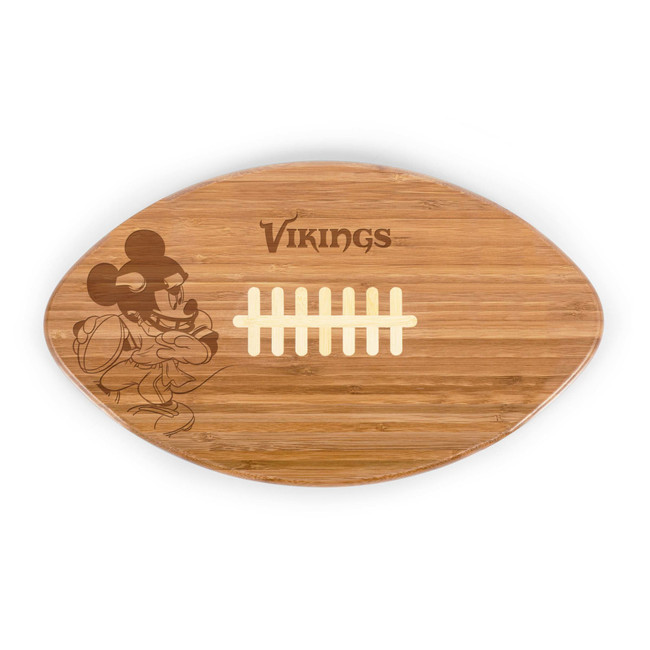Minnesota Vikings Mickey Mouse Touchdown! Football Cutting Board & Serving Tray, (Bamboo)