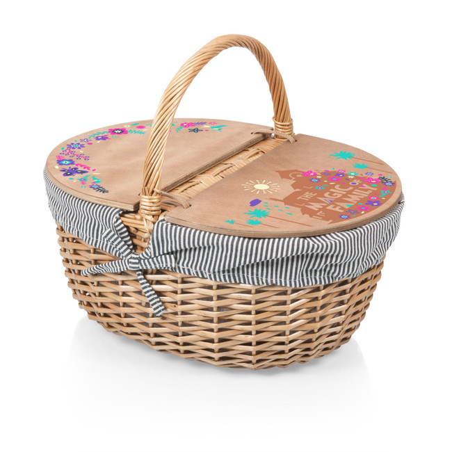 Encanto Magic of Family Country Picnic Basket, (Navy Blue & White Stripe)