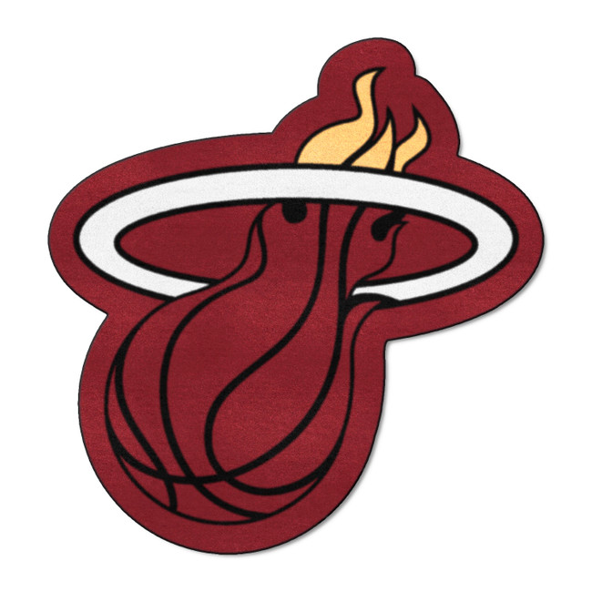 Miami Heat Mascot Rug Flaming Basketball Primary Logo