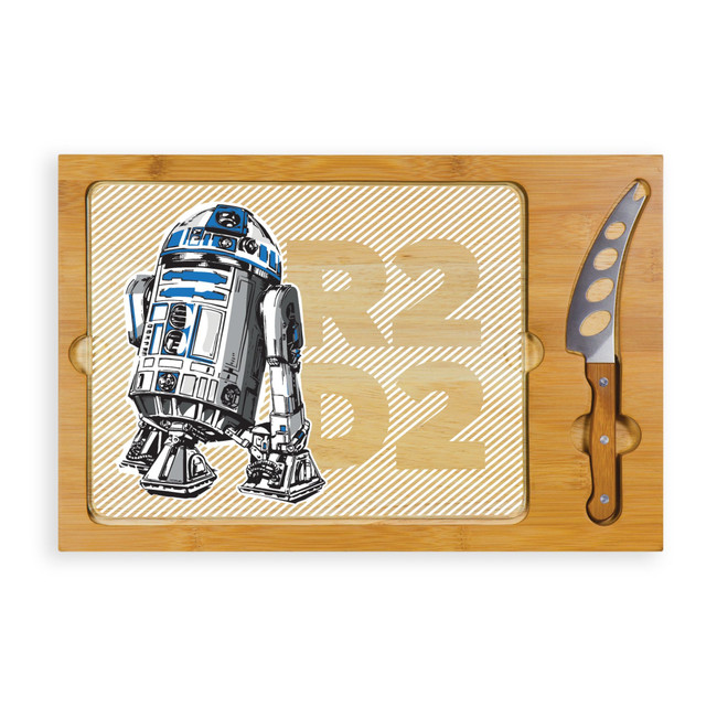 Star Wars R2D2 Icon Glass Top Cutting Board & Knife Set, (Parawood & Bamboo)