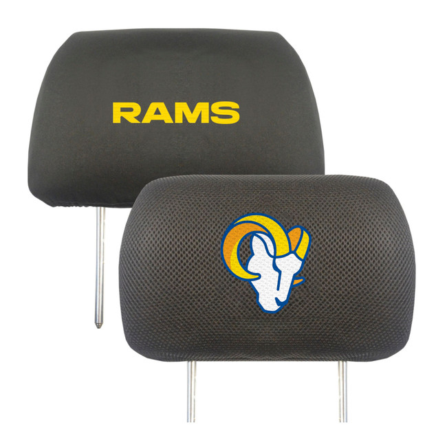 Los Angeles Rams Embroidered Head Rest Cover Set - 2 Pieces Ram Head Secondary Logo & Wordmark