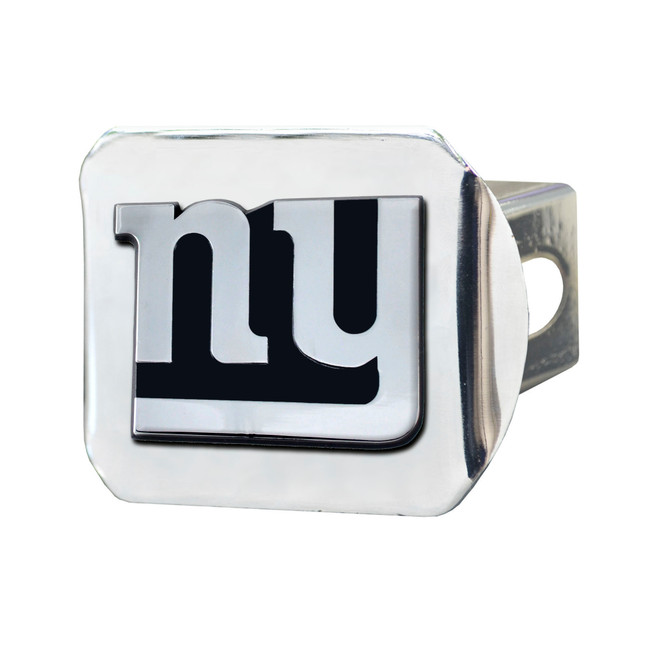 New York Giants Chrome Metal Hitch Cover with Chrome Metal 3D Emblem NY Primary Logo