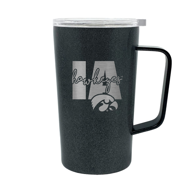 NCAA Iowa Hawkeyes 18oz Onyx Hustle Travel Mug