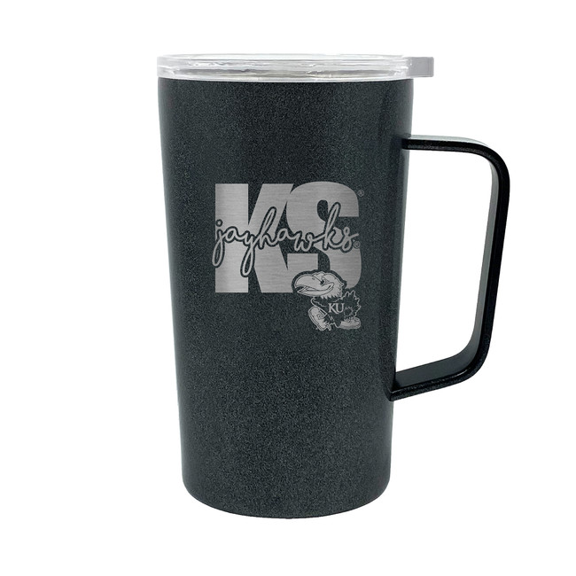 NCAA Kansas Jayhawks 18oz Onyx Hustle Travel Mug