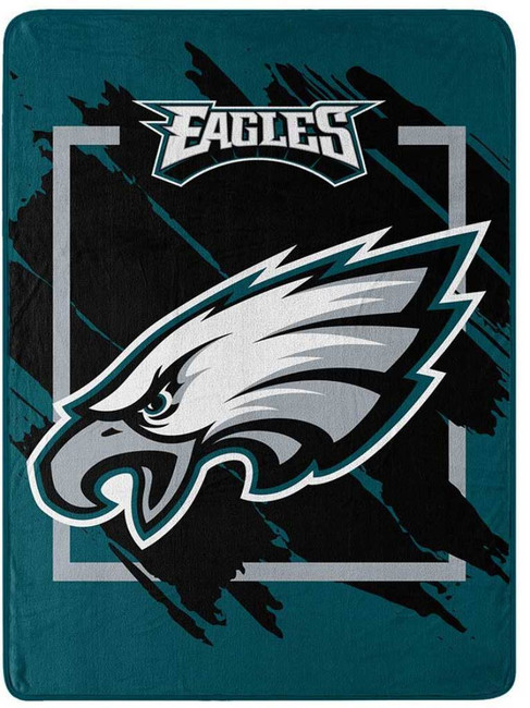 Philadelphia Eagles Blanket 46x60 Micro Raschel Dimensional Design Rolled