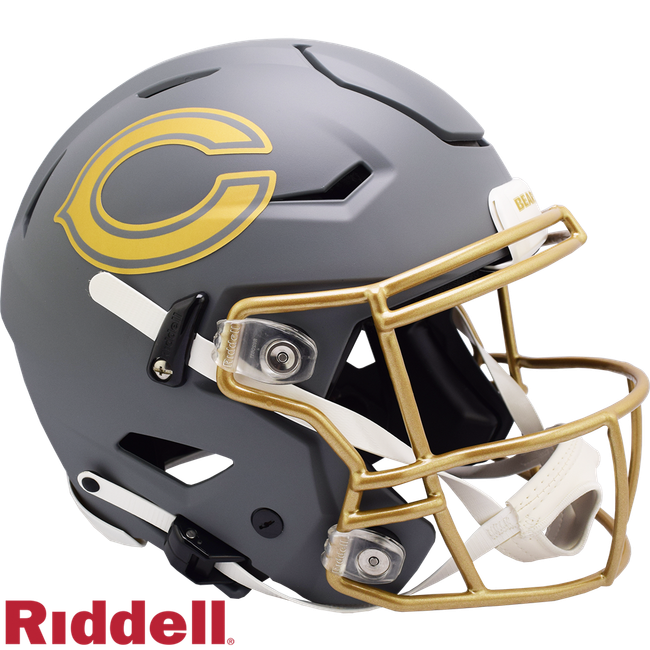 Chicago Bears Helmet Riddell Authentic Full Size SpeedFlex Style Slate Alternate