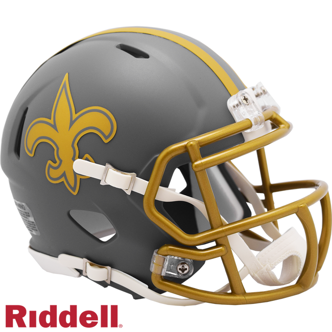 New Orleans Saints Helmet Riddell Replica Mini Speed Style Slate Alternate