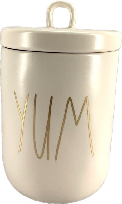 Rae Dunn Baby Yum Canister Gold Letters