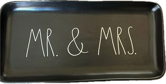 Rae Dunn Mr & Mrs Black Serving Tray