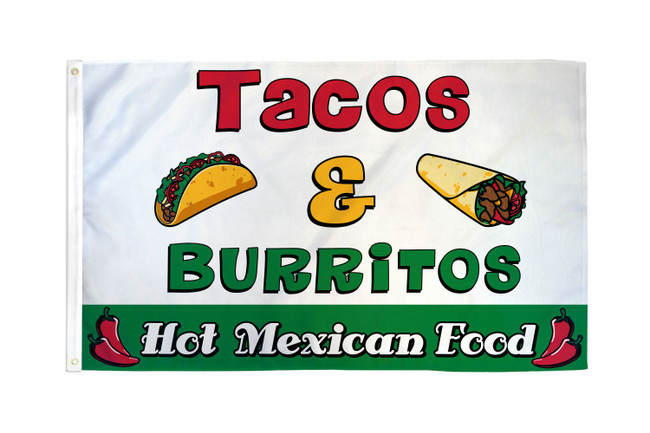 Tacos & Burritos Flag 3x5ft Poly