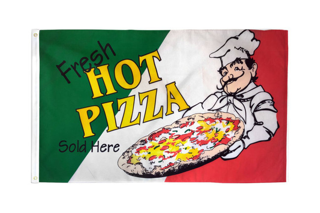 Fresh Hot Pizza Flag 3x5ft Poly