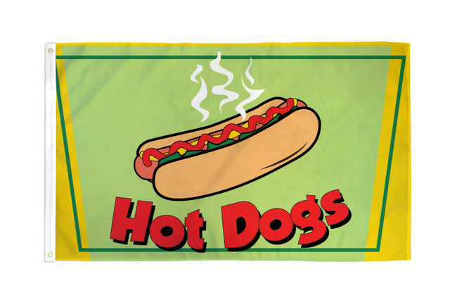 Hot Dogs Flag 3x5ft Poly