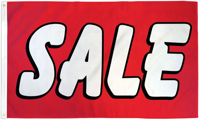 Sale (Red & White) Flag 3x5ft Poly