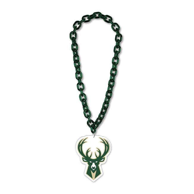 Milwaukee Bucks Necklace Fan Chain Necklace NCAA Foam Chain Fan Gear