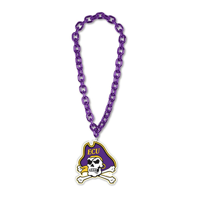East Carolina Pirates Necklace Fan Chain Necklace NCAA Foam Chain Fan Gear