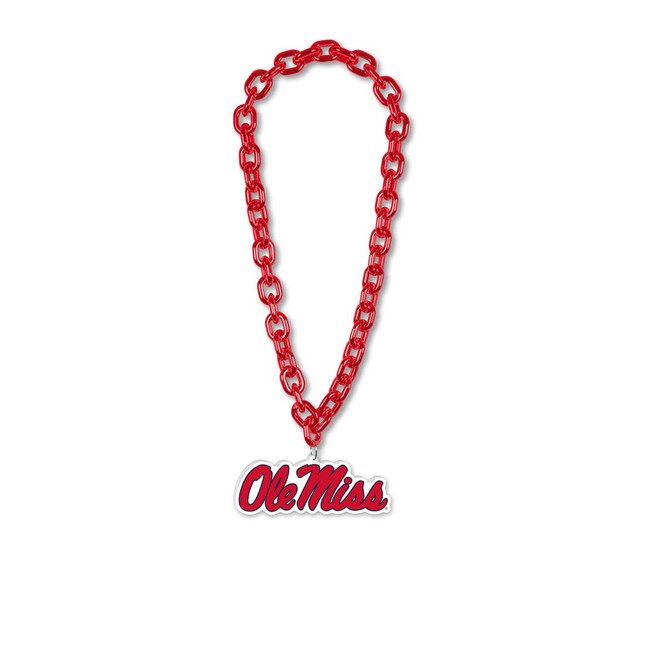 Mississippi Rebels Necklace Fan Chain Necklace NCAA Foam Chain Fan Gear