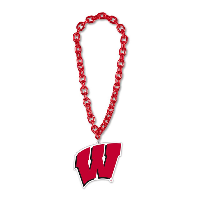 Wisconsin Badgers Necklace Fan Chain Necklace NCAA Foam Chain Fan Gear