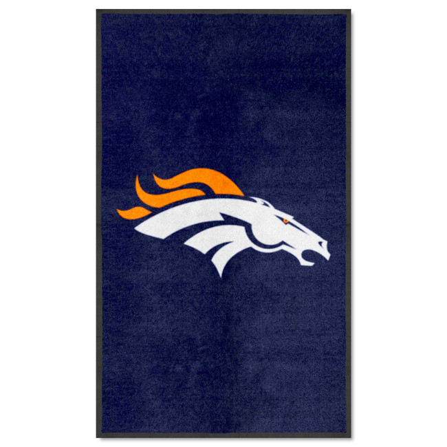 Denver Broncos 3X5 High-Traffic Mat with Durable Rubber Backing