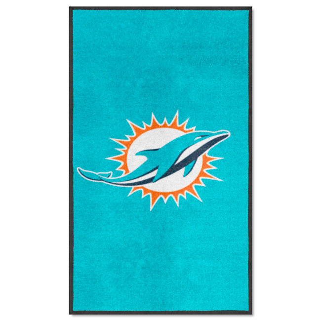 Miami Dolphins 3X5 High-Traffic Mat with Durable Rubber Backing