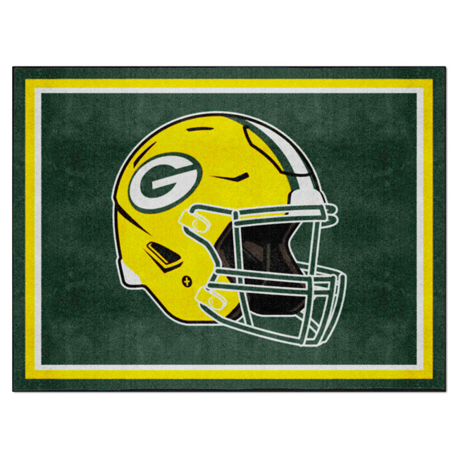 Green Bay Packers 8ft. x 10 ft. Plush Area Rug Packers Helmet Logo