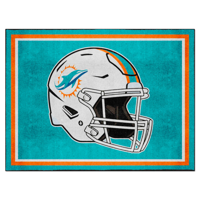 Miami Dolphins 8ft. x 10 ft. Plush Area Rug Dolphins Helmet Logo