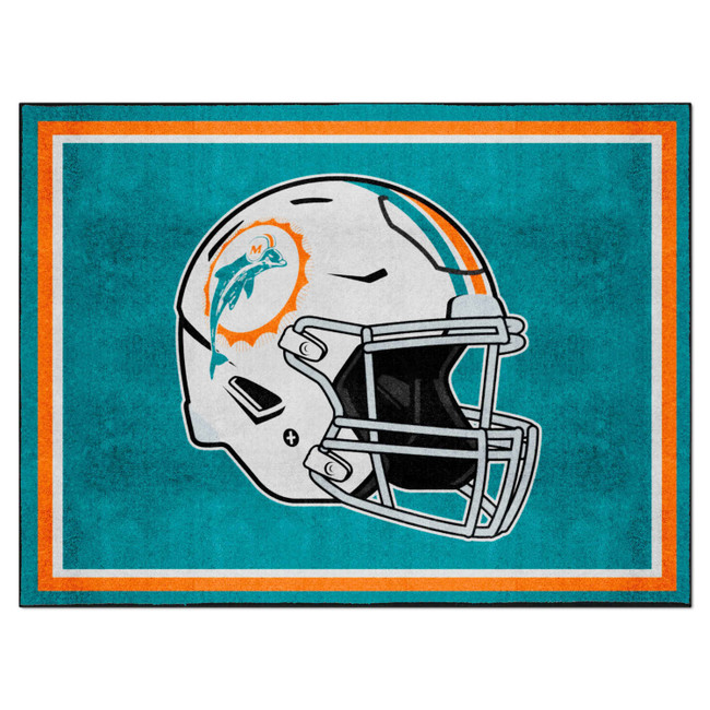 Miami Dolphins 8ft. x 10 ft. Plush Area Rug Dolphins Retro Helmet Logo