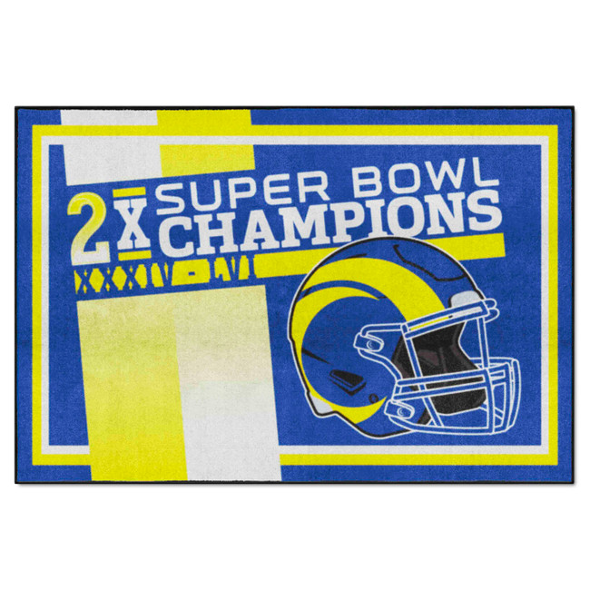 Los Angeles Rams Dynasty 5x8 Rug Rams Helmet Logo 3x Gray