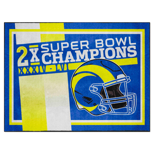 Los Angeles Rams Dynasty 8x10 Rug Rams Helmet Logo 3x Gray