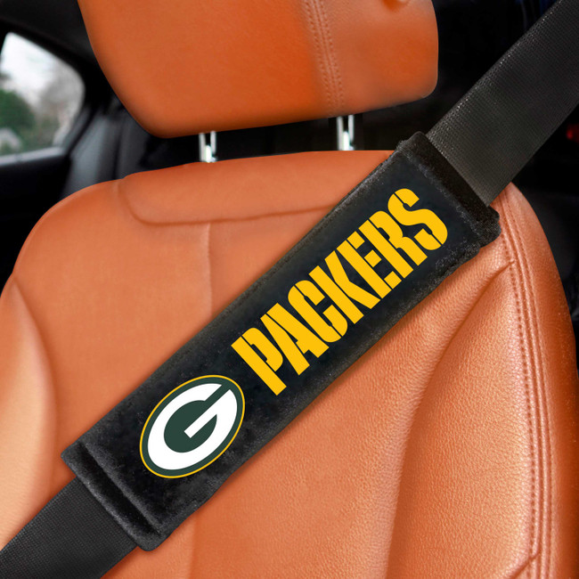Green Bay Packers Embroidered Seatbelt Pad - Pair
