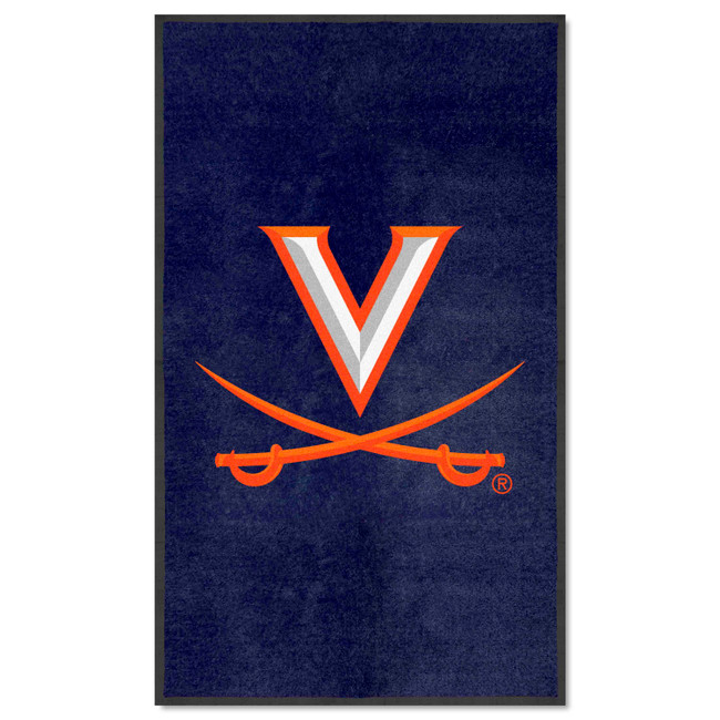 Virginia Cavaliers 3X5 High-Traffic Mat with Durable Rubber Backing - Portrait Orientation