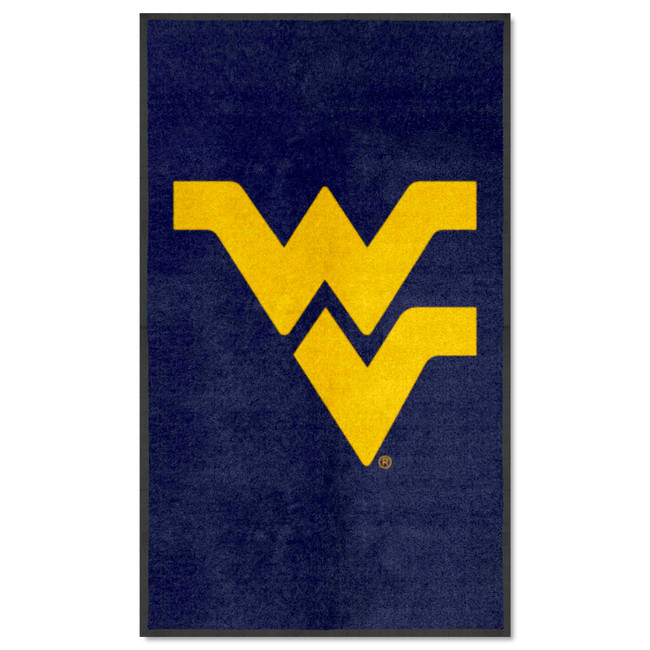 West Virginia Mountaineers 3X5 High-Traffic Mat with Durable Rubber Backing - Portrait Orientation