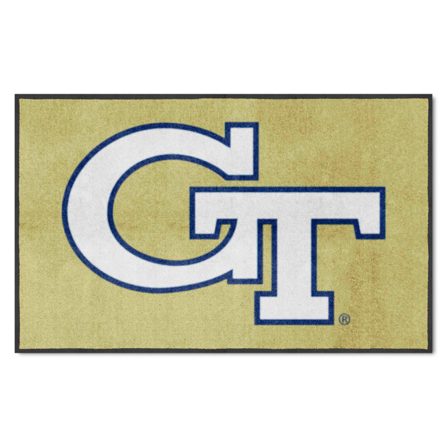 Georgia Tech Yellow Jackets 4X6 High-Traffic Mat with Durable Rubber Backing - Landscape Orientation