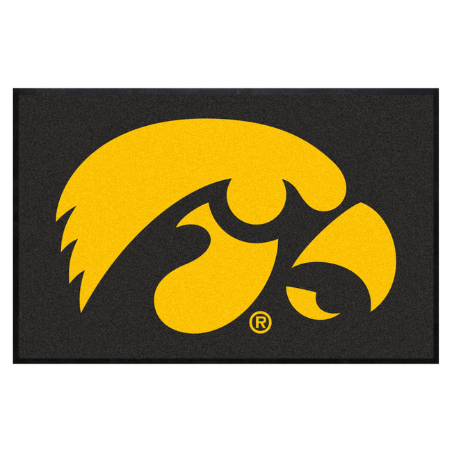 Iowa Hawkeyes 4X6 High-Traffic Mat with Durable Rubber Backing - Landscape Orientation