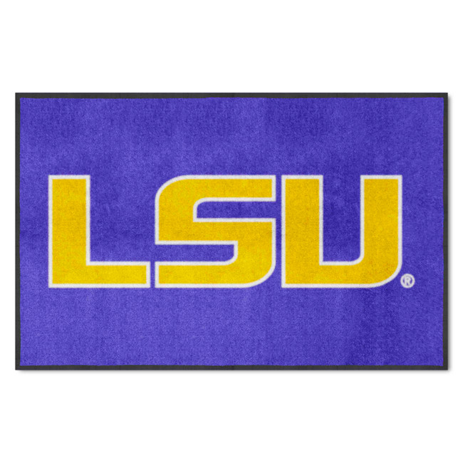 LSU Tigers 4X6 High-Traffic Mat with Durable Rubber Backing - Landscape Orientation